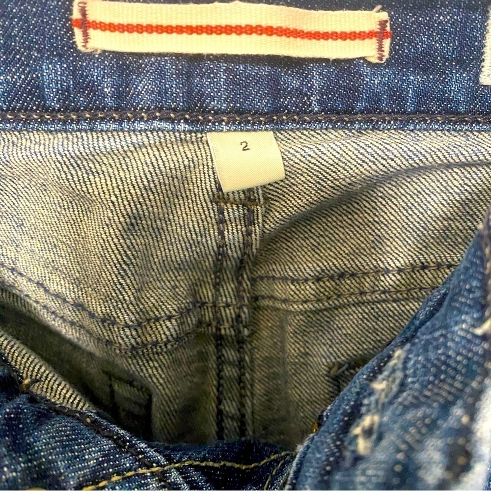 GAP Women' Size 2 Boot Cut Stretch Mid Rise Flap Pockets Dk Wash Denim Jeans Y2K - Picture 3 of 11